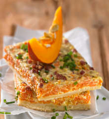 Koláč s dýní a sušenou šunkou