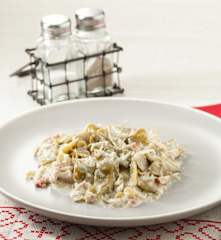 Judías verdes a la carbonara