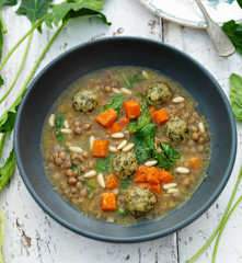 Lentil Soup with Bulgur Dumplings