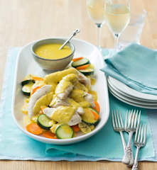 Chicken with sparkling wine cream sauce