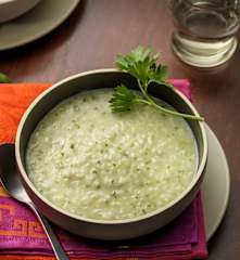 Minestra di riso, patate e prezzemolo