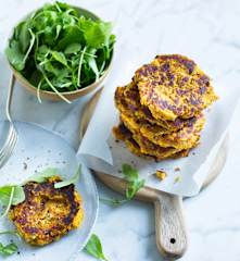 Galettes de lentilles, cumin et noisettes