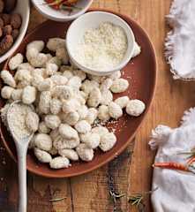Amêndoas de chocolate branco e coco