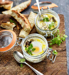 Œufs cocotte aux cèpes