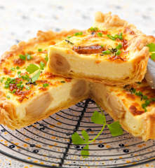 Quiche à l’ail nouveau et vinaigre balsamique