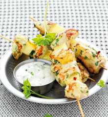 Brochettes de poulet à l'indienne