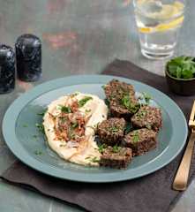 Wegańska kaszanka z czarną soczewicą