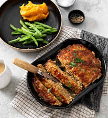 Glazed pork and beef meatloaf