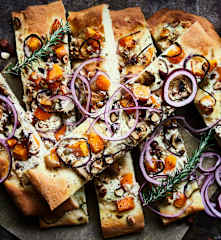Focaccia aux champignons et butternut