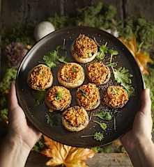 Funghi champignon ripieni di zucca