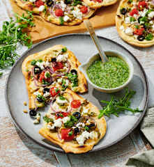 Vegane Flammkuchen mit Rucola-Pesto