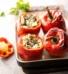 Poivrons farcis au riz persillé