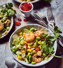 Edamame-Garnelen-Salat