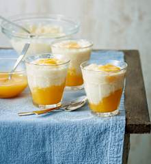 Riz au lait et coulis d’abricots à la fleur d’oranger