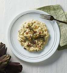 Risotto carciofi e speck