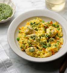 Orzo Pasta with Chicken and Pesto