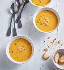 Garnelencremesuppe mit Baguette