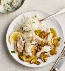 Poulet aux légumes, sauce à la crème