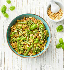 Farro al pesto e fagiolini