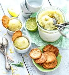 Sorbet citron-estragon et biscuits à la noisette