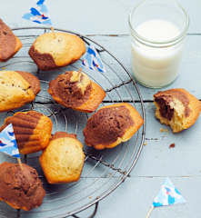 Madeleines marbrées choco-vanille