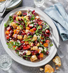 Süßkartoffel-Hähnchen-Salat mit Radicchio