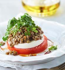 Ensalada de lentejas y berros