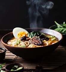 Japanische Ramen Nudelsuppe