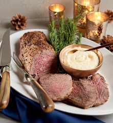 Beef Tenderloin with Parmesan Horseradish Sauce