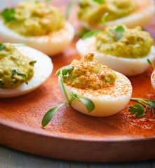 Green Chili Deviled Eggs