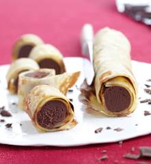 Roulés de crêpe au chocolat