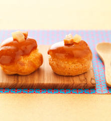 Choux poire-caramel au beurre salé