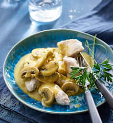 雞肉佐奶油蔬菜淋醬