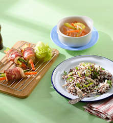 培根起士雞肉卷&雞肉清湯、紅藜米飯