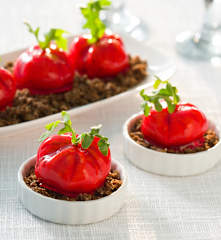 Tomatitos raf (Queso roquefort con nueces)