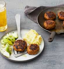 Kürbis-Frikadellen mit Butter-Lauch