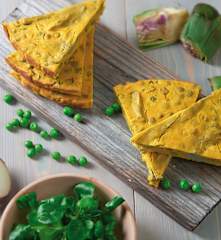 Frittata con carciofi e piselli (senza uova)