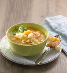 Zuppa di pesce con zucca e tofu