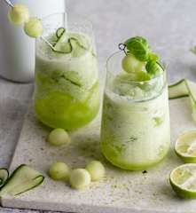 Cocktail melon et concombre acidulés