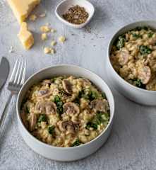 Mushroom and kale risotto