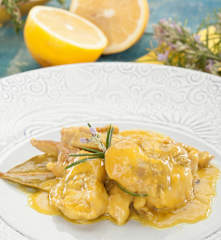 Conejo con hierbas y cúrcuma