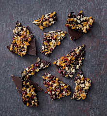 Chocolate and anise fruit bark