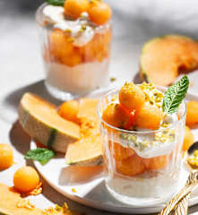 Vasitos de melón cantaloupe