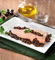 Trota salmonata al pesto di olive