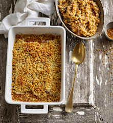 Arroz de couve-galega com filetes no forno