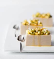 Coconut & almond jelly with pineapple syrup