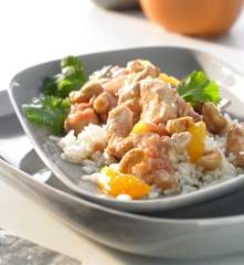 Putenstreifen süß-sauer mit Aprikosen und Cashewkernen