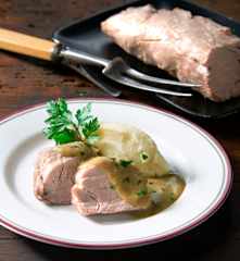 Filetto di maiale con crema di funghi