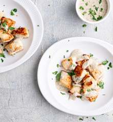 Sauté de dinde, sauce aux champignons