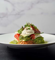 Heirloom tomato and zucchini lasagna (Matthew Kenney)